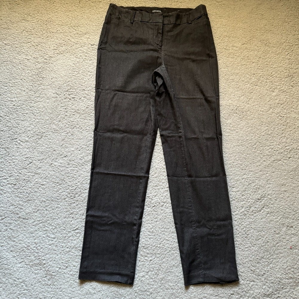George Dress Pants Black Women's Size 6 Womens Fit Pocket Zipper Button Business